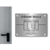 Cedule otevírací doba – STŘEDNÍ SKOLA – C (Materiál Kov, Plast (dekór) NEREZ Broušená, Velikost A3 (30x42cm))