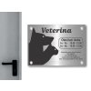 Cedule otevírací doba – VETERINARNÍ KLINIKA – B (Materiál Kov, Plast (dekór) NEREZ Broušená, Velikost A3 (30x42cm))