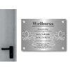 Cedule otevírací doba – WELLNESS – B (Materiál Kov, Plast (dekór) NEREZ Broušená, Velikost A3 (30x42cm))