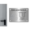 Cedule otevírací doba – ZAKLADNÍ ŠKOLA – C (Materiál Kov, Plast (dekór) NEREZ Broušená, Velikost A3 (30x42cm))