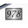 Cedule číslo domu 7 – Font B (Materiál Kov, Plast (dekór) NEREZ Broušená, Velikost A3 (30x42cm))
