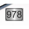 Číslo domu 1 – designová cedulka (Materiál Kov, Plast (dekór) NEREZ Broušená, Velikost A3 (30x42cm))
