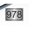 Číslo domu 7 – designová cedulka (Materiál Kov, Plast (dekór) NEREZ Broušená, Velikost A3 (30x42cm))