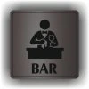 Bar (Barva podkladu Černá, Rámeček S rámečkem, Velikost 200x200)