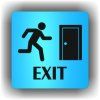 Exit (Barva podkladu Modrá, Rámeček Bez rámečku, Velikost 200x200)