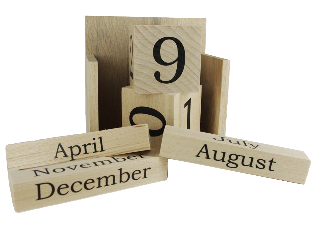 Nekonečný dřevěný kalendář Jazyk: Anglický