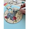 Dřevěné puzzle - omalovánka s alpakou