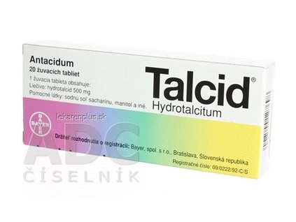 Talcid tbl mnd 500 mg (blis.) 1x20 ks