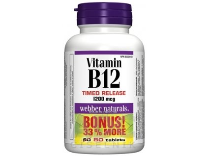 Webber Naturals Vitamín B12 1200 mcg tbl 1x80 ks