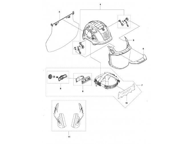 prilba technical parts