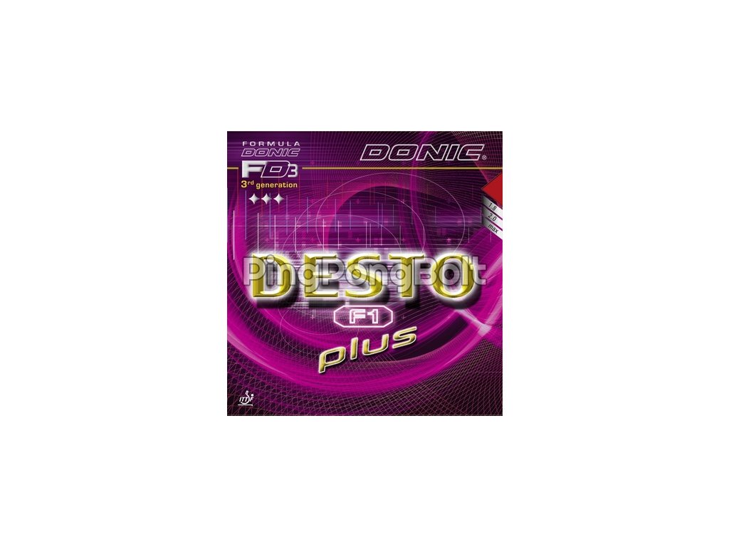 Borítás Donic Desto F1 Plus (Borítás szín fekete / BLACK, Szivacs vastagság max)