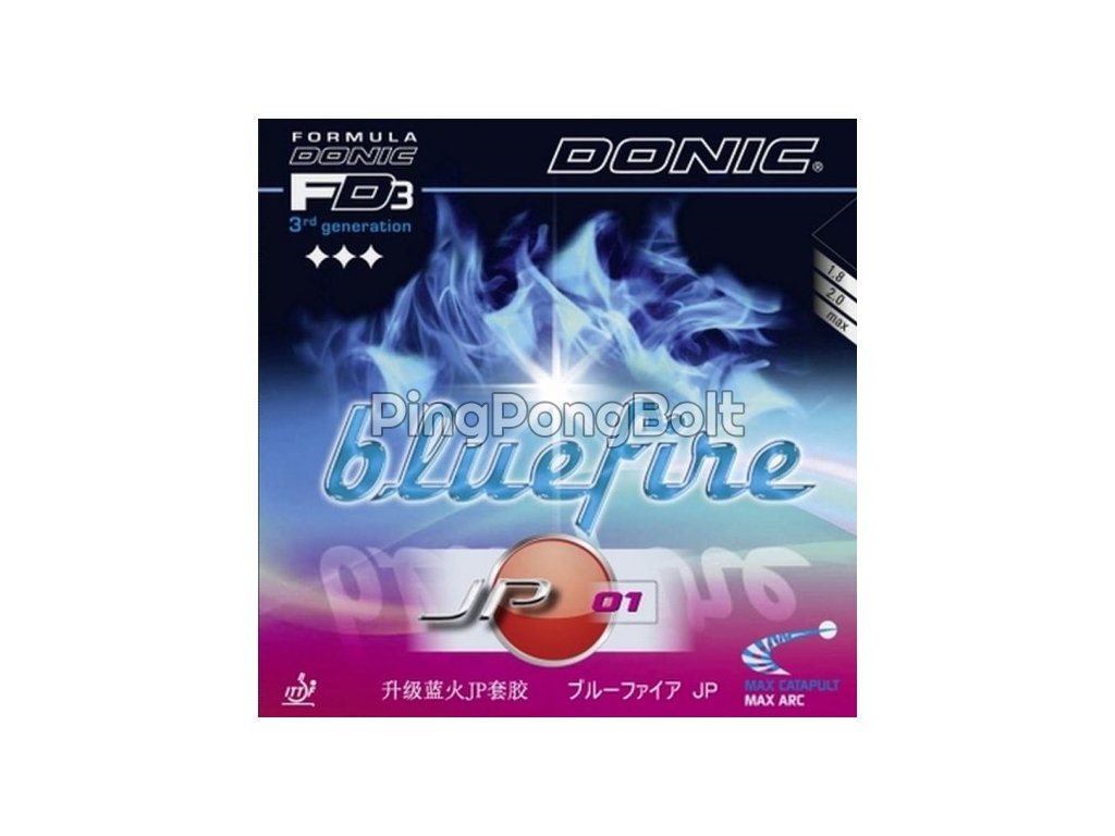 Borítás Donic Bluefire JP 01 (Borítás szín fekete / BLACK, Szivacs vastagság max)