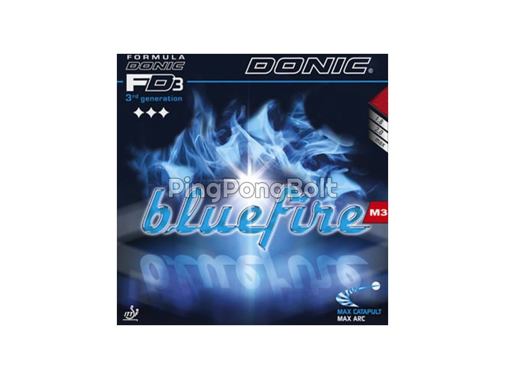 Borítás Donic Bluefire M3 (Borítás szín fekete / BLACK, Szivacs vastagság max)