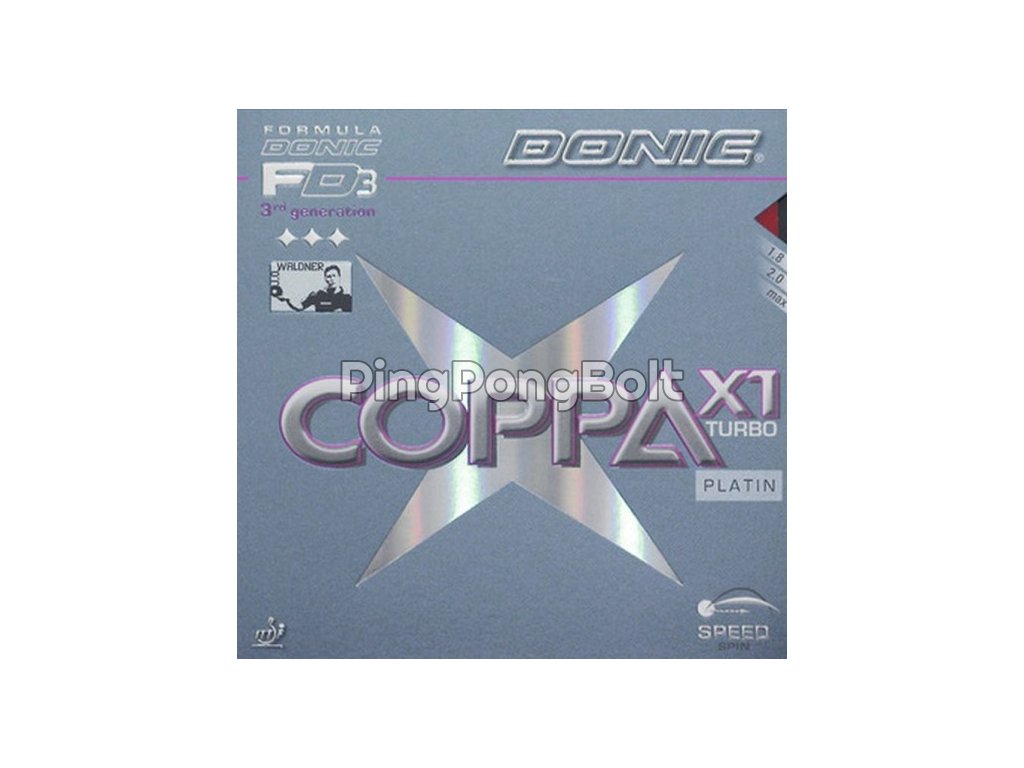 Borítás Donic Coppa X1 Turbo Platin (Borítás szín fekete / BLACK, Szivacs vastagság max)