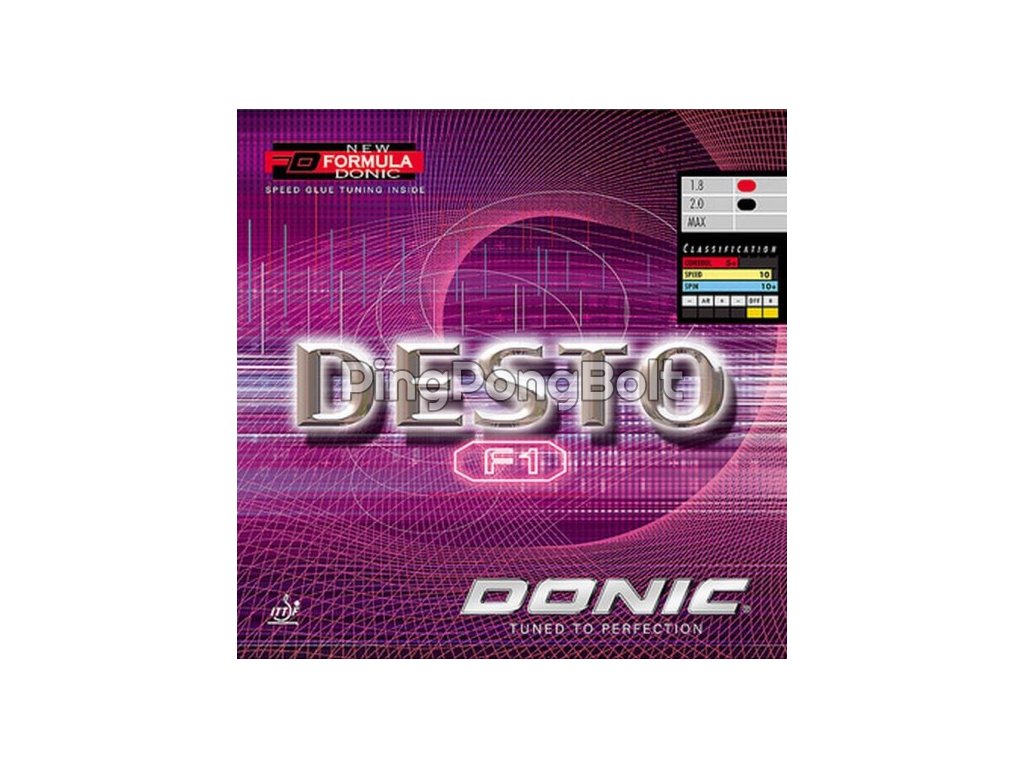 Borítás Donic Desto F1 (Borítás szín fekete / BLACK, Szivacs vastagság max)
