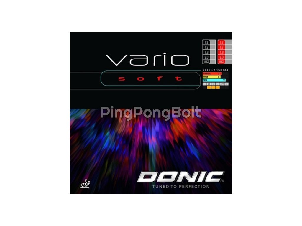 Borítás Donic Vario Soft (Borítás szín fekete / BLACK, Szivacs vastagság max)