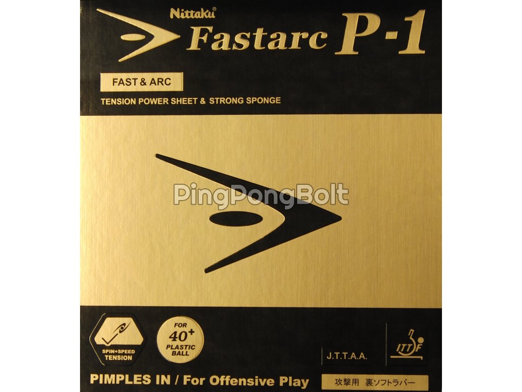 Borítás Nittaku Fastarc P-1 (Borítás szín fekete / BLACK, Szivacs vastagság 2,0 mm)