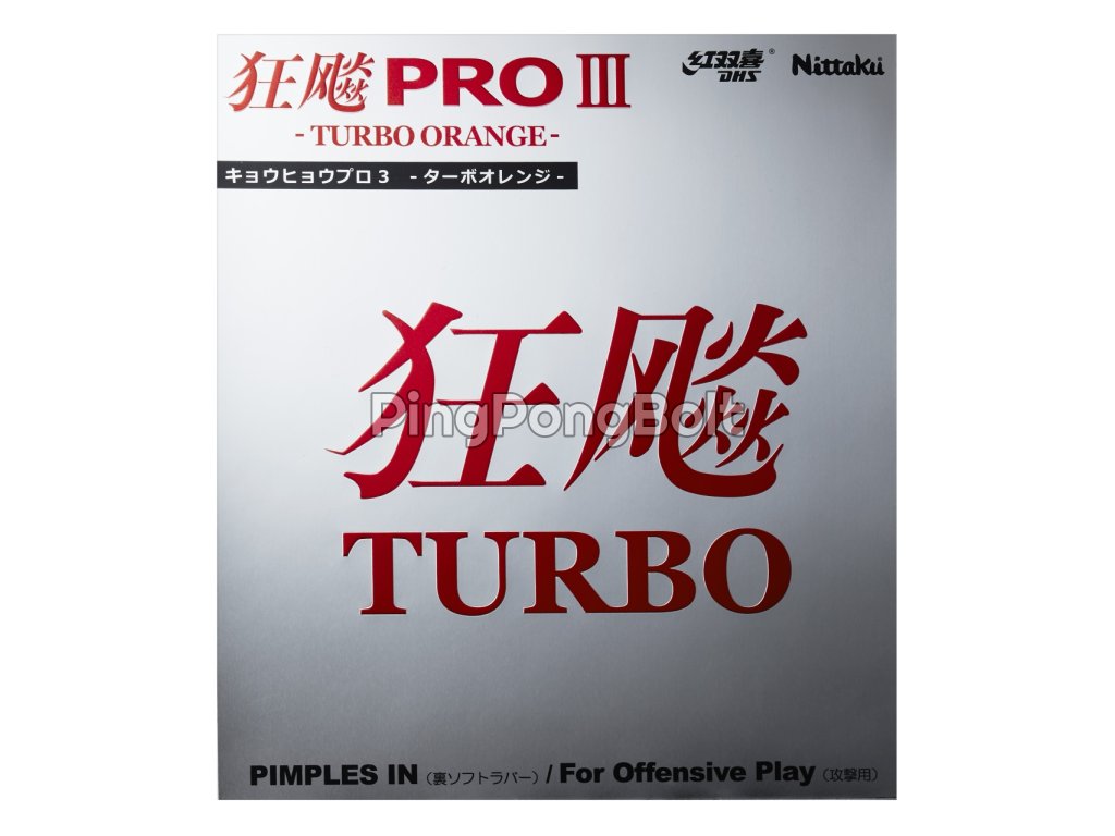 Borítás Nittaku Hurricane PRO 3 TURBO ORANGE (Borítás szín fekete / BLACK, Szivacs vastagság 2,0 mm)