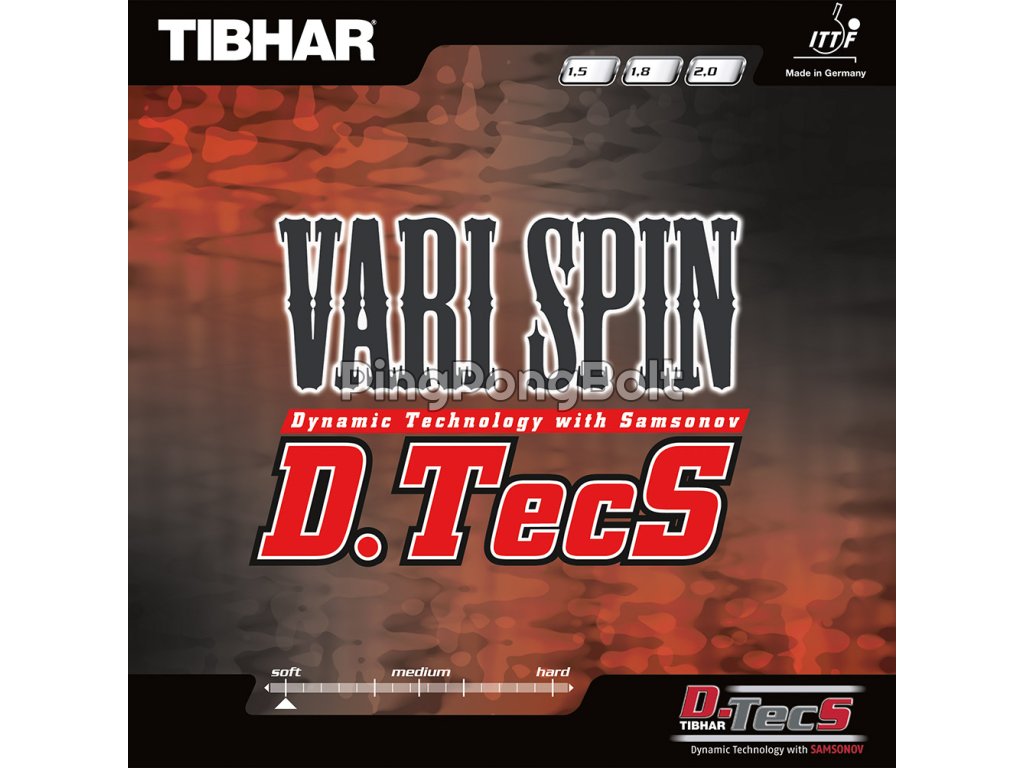 Borítás Tibhar Vari Spin D.TecS (Borítás szín fekete / BLACK, Szivacs vastagság 2,0 mm)