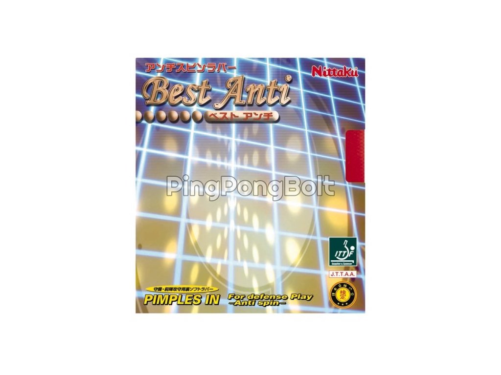 Borítás Nittaku Best Anti (Borítás szín fekete / BLACK, Szivacs vastagság 1,8 mm)