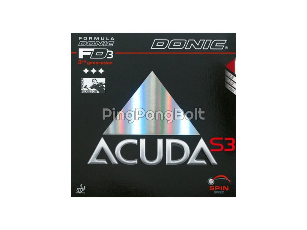 Borítás Donic Acuda S3 (Borítás szín fekete / BLACK, Szivacs vastagság max)