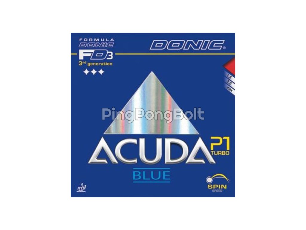 Borítás Donic Acuda Blue P1 Turbo (Borítás szín fekete / BLACK, Szivacs vastagság max)