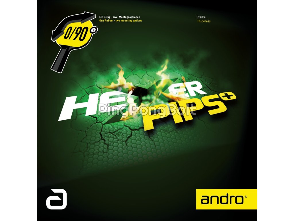 Borítás Andro Hexer Pips+ (Borítás szín piros / RED, Szivacs vastagság 2,1 mm)