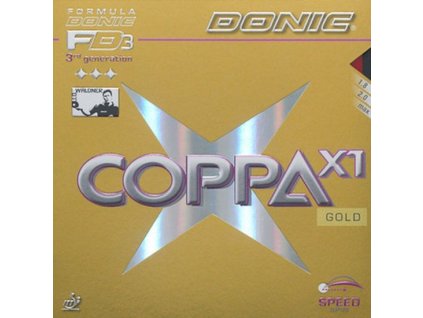 Borítás Donic Coppa X1 Gold (Borítás szín fekete / BLACK, Szivacs vastagság max)
