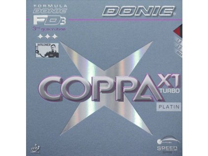 Borítás Donic Coppa X1 Turbo Platin (Borítás szín fekete / BLACK, Szivacs vastagság max)