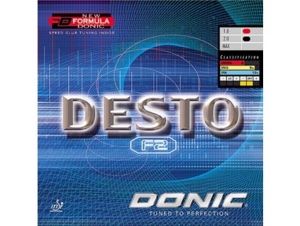 Borítás Donic Desto F2 (Borítás szín fekete / BLACK, Szivacs vastagság max)