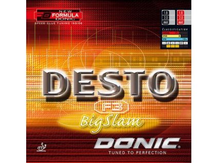 Borítás Donic Desto F3 Big Slam (Borítás szín fekete / BLACK, Szivacs vastagság max)