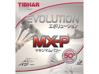 Borítás Tibhar Evolution MX-P 50 Hard (Borítás szín fekete / BLACK, Szivacs vastagság 2,1 - 2,2 mm)