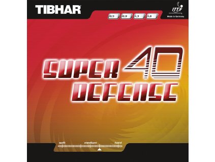 Borítás Tibhar Super Defense 40 (Borítás szín fekete / BLACK, Szivacs vastagság 1,9 mm)
