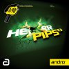 Borítás Andro Hexer Pips+ (Borítás szín piros / RED, Szivacs vastagság 2,1 mm)