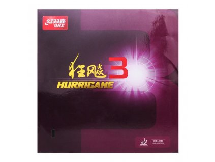 Poťah DHS Hurricane 3 (Poťah farba čierny / BLACK, Hrúbka špongie 2,2 mm)