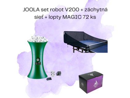 JOOLA set robot V200+záchytná sieť+lopty MAGIC 72 ks