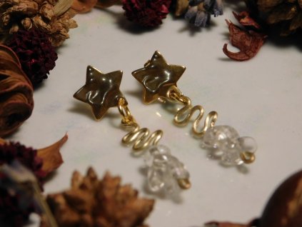 ASTRAEL Fülbevaló  – Sárga réz lógós fülbevaló