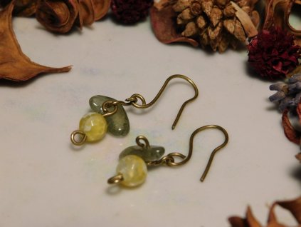 LUNARA Fülbevaló  – Sárga réz lógós fülbevaló