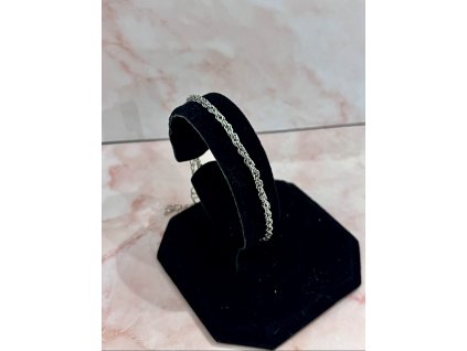 Silver Twis karkötő  ezüst színű női karkötő | fonott mintázatú, klasszikus stílus