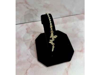 Golden Butterfly karkötő  arany színű női karkötő | cirkónia köves pillangó díszítéssel