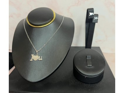 Love Message ékszer szett  Romantikus „I love you” motívumos ékszerszett rozsdamentes acélból, ezüst kivitelben, ajándéknak is tökéletes.