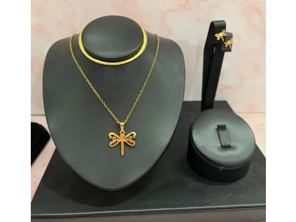 Dragonfly Dream ékszer szett  „Légies, szitakötő motívumos ékszerszett arany színű rozsdamentes acélból.”
