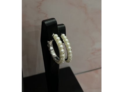 Luna Pearl Hoop fülbevaló  elegáns gyöngyös karika fülbevaló