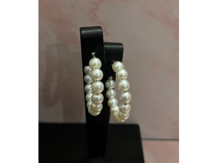 Pearl halo fülbevaló  elegáns nagy gyöngyös karika fülbevaló