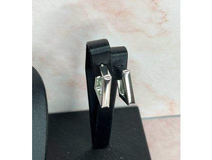 GeoEdge Hoop fülbevaló  geometrikus ezüst karika fülbevaló