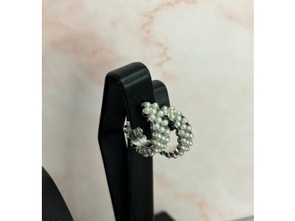 Pearl Cluster Hoop fülbevaló  prémium gyöngyös karika fülbevaló