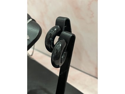 Midnight Bold Hoop fülbevaló  fekete vastag karika fülbevaló