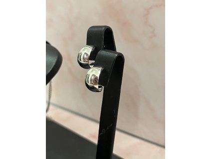 Mini Dome Hoop fülbevaló  kisméretű domború ezüst karika fülbevaló