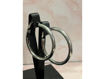 Classic Glow Hoop fülbevaló  nagy fényes ezüst karika fülbevaló