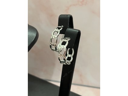 Chain Glow Hoops fülbevaló  ezüst láncszem karika fülbevaló